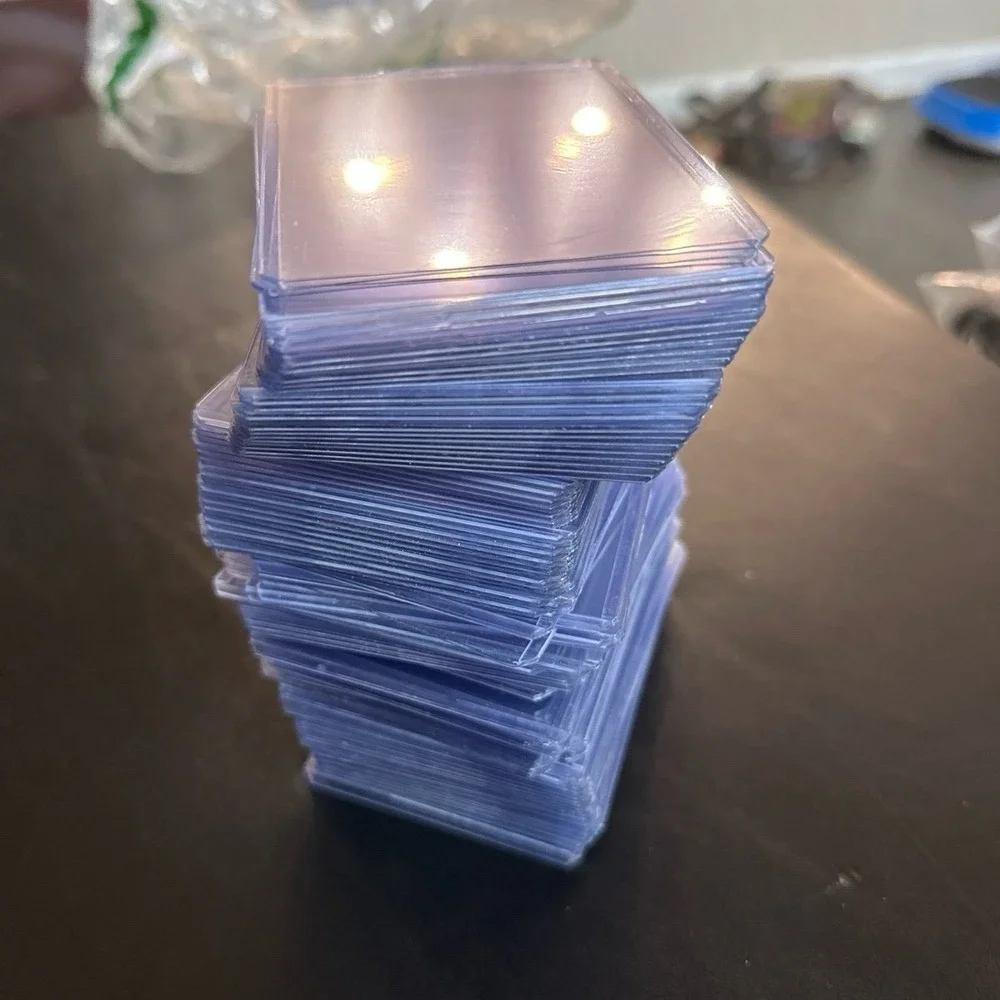 NEW bulk 100 Count Trading Card Toploaders and Soft Penny Sleeves Protector Set